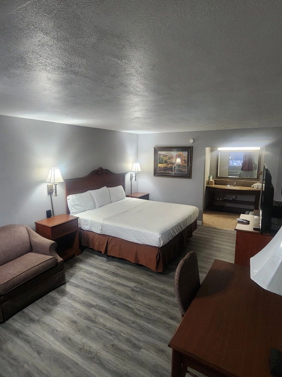 Hotel room from doorway